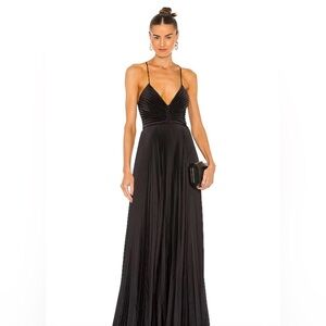 ALC Aries Pleated Cutout Maxi Dress